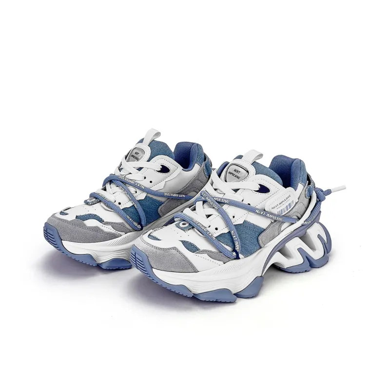 NEXT IMPULSIVE Impulse Collection Low Top Chunky Sneakers Unisex Denim Blue-2