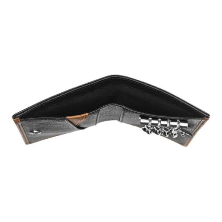SAMSONITE Cow Split Leather Key Pouch Men's Black-8