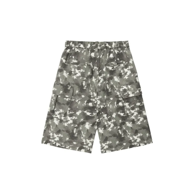 UNVESNO Casual Shorts Unisex Camouflage Gray-1