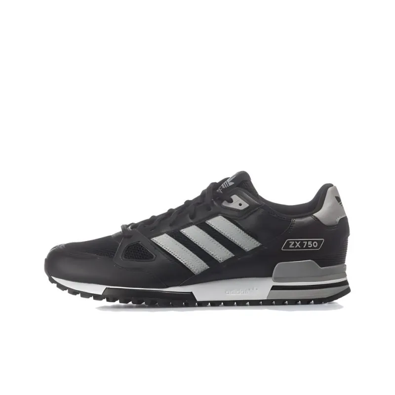 Adidas Originals ZX 750 Anti Slip Wear Resistant Low Top Casual Shoes Men's Black Gray-0