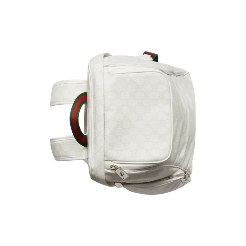 GUCCI Leather Trim Backpack Tubas Men's White-3
