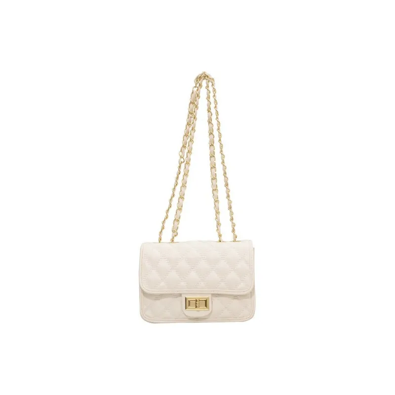 MARKANGARO PU Small Square Bag Regular Women's White/Black-1