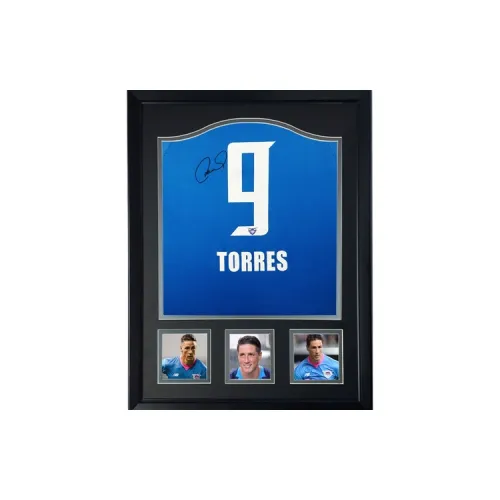 Three For Bird Nest Sandstone FC Fernando Torres Signed Soccer Apparel Jersey Includes SA Certificate Framed Collection