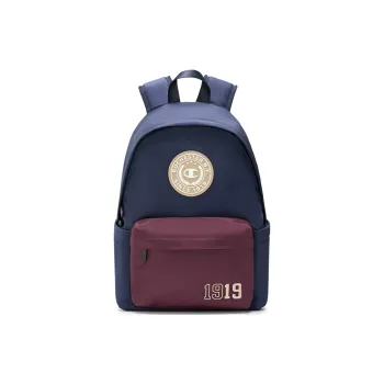 Champion Fabric Backpack Medium Size Unisex Dark Blue/Green/Yellow Brown/Dark Brown
