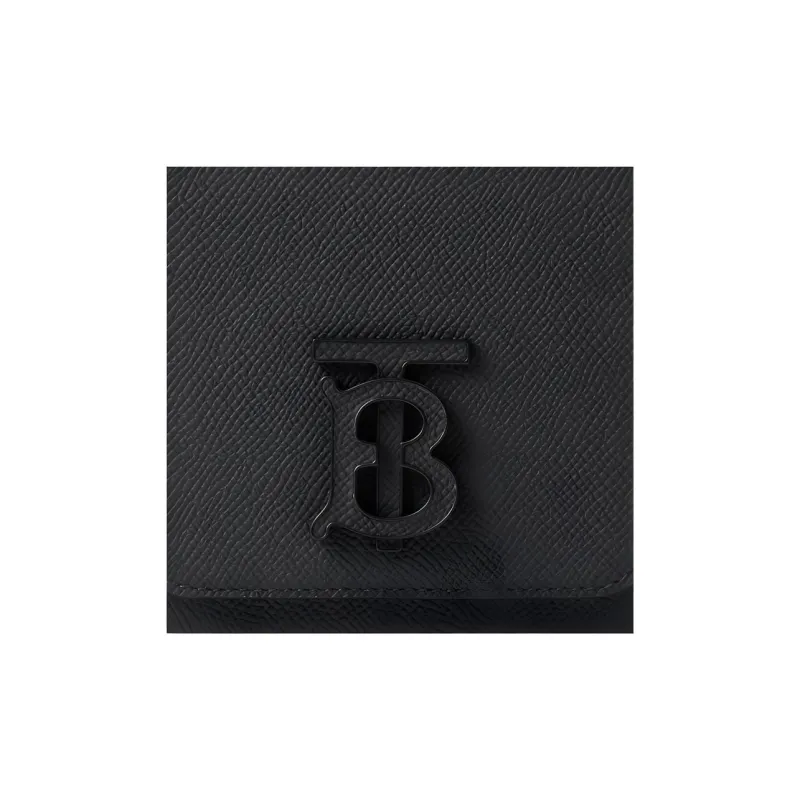Burberry Calfskin One Shoulder Crossbody Cell Phone Pouch Men's Black-4