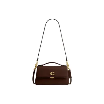 COACH Glove Tanned Leather One Shoulder Handbag Medium Size Women's Maple