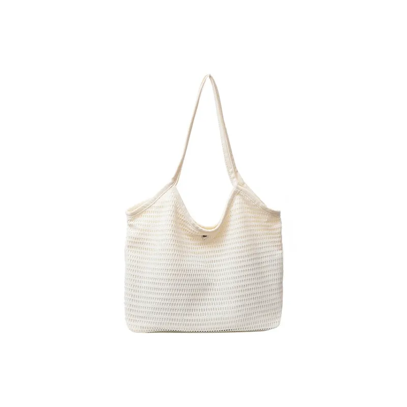 Jade En Plus Canvas Handbag, Shoulder Bag Medium Size Women's White-1