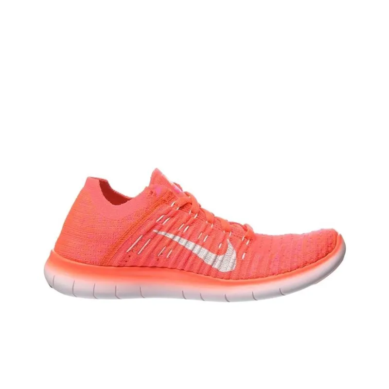 Nike Free RN Flyknit 3.0 Slip-Resistant Low-Top Running Shoes Women's Orange Gray-1