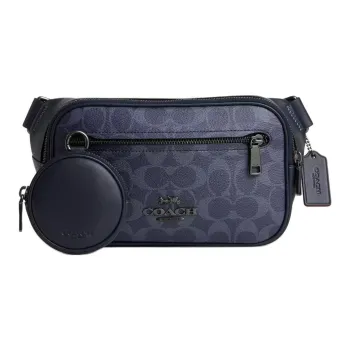 COACH Elias Denim Crossbody Fanny Pack Large Size Men's Midnight Marine Blue