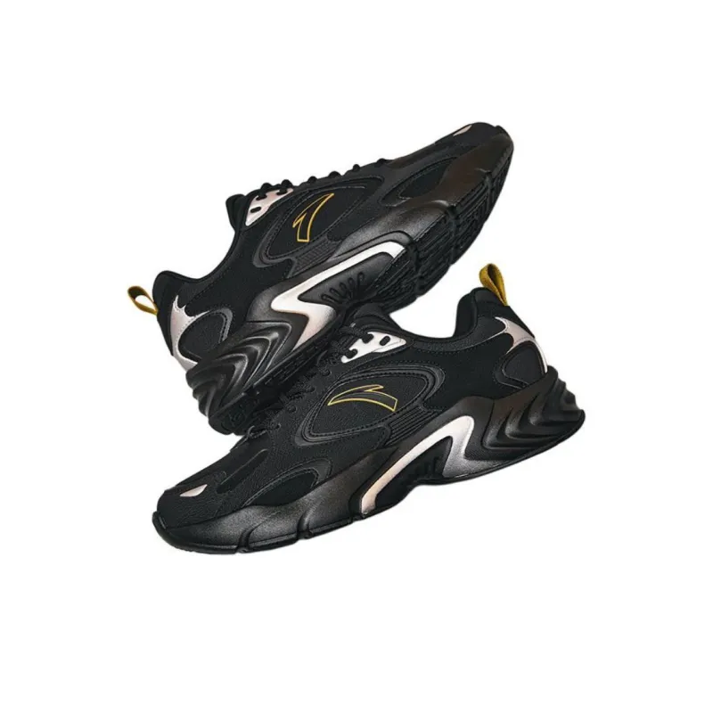 Anta Cushioning Wear-Resistant Low-Top Casual Shoes Men's Black-4