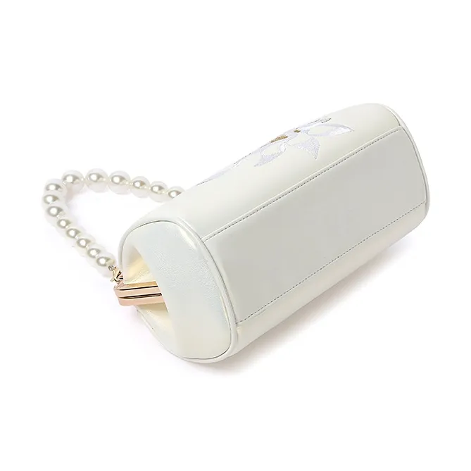 TUCANO Split Cow Leather Handbag, Shoulder Bag, Crossbody Bag Regular Women's Milkshake White-4
