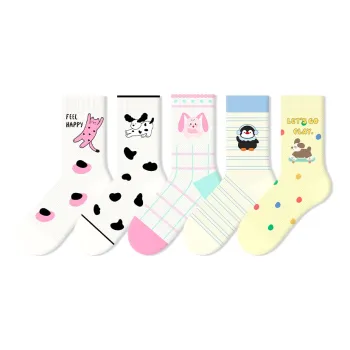 COTTON CHEESE Mid-Calf Socks Unisex 5 Pack