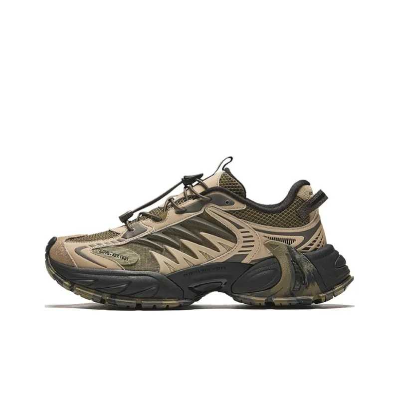 Anta Star Moon 2 Wear-Resistant Height Increasing Low-Top Chunky Sneakers Men's Forest Green Charcoal Gray-0