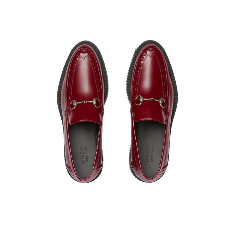 GUCCI Horsebit Creeper Loafer 'Rosso Ancora Red'-3