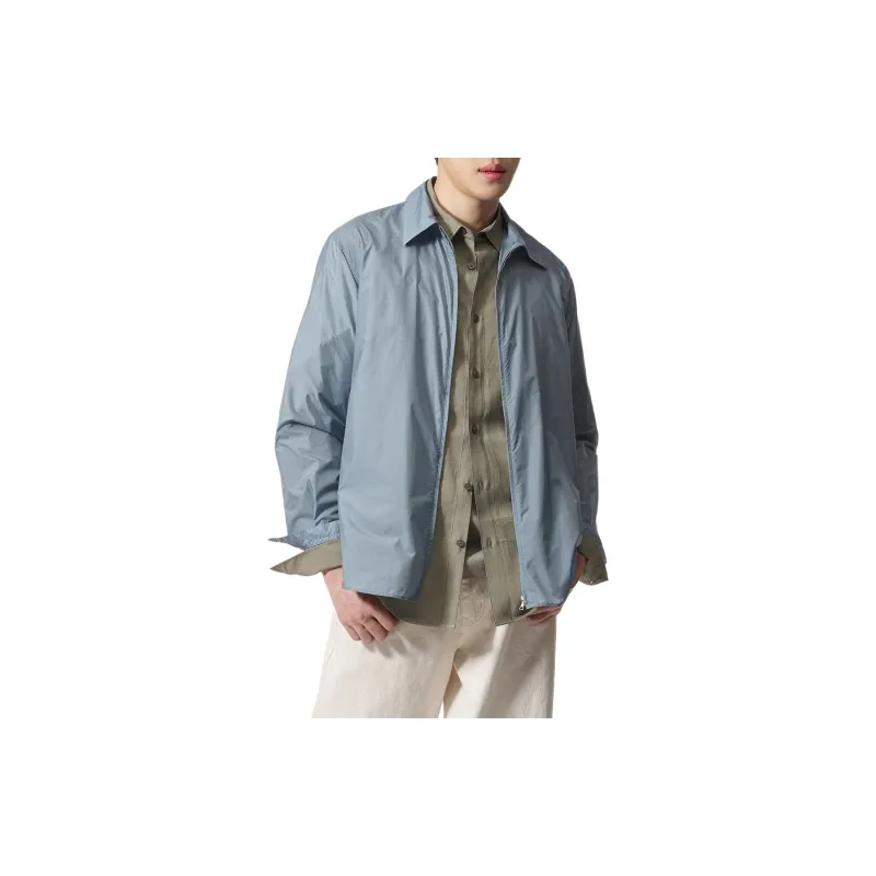 Auralee Zip up Semi sheer Shirt-2