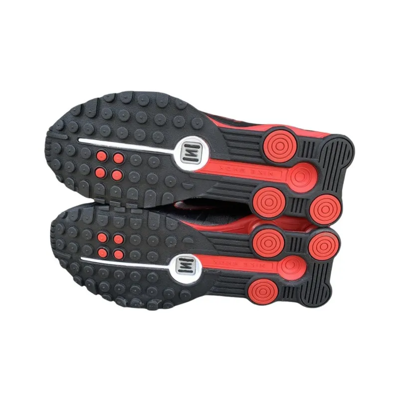 Nike Shox R4 Black Metallic Silver Red-3