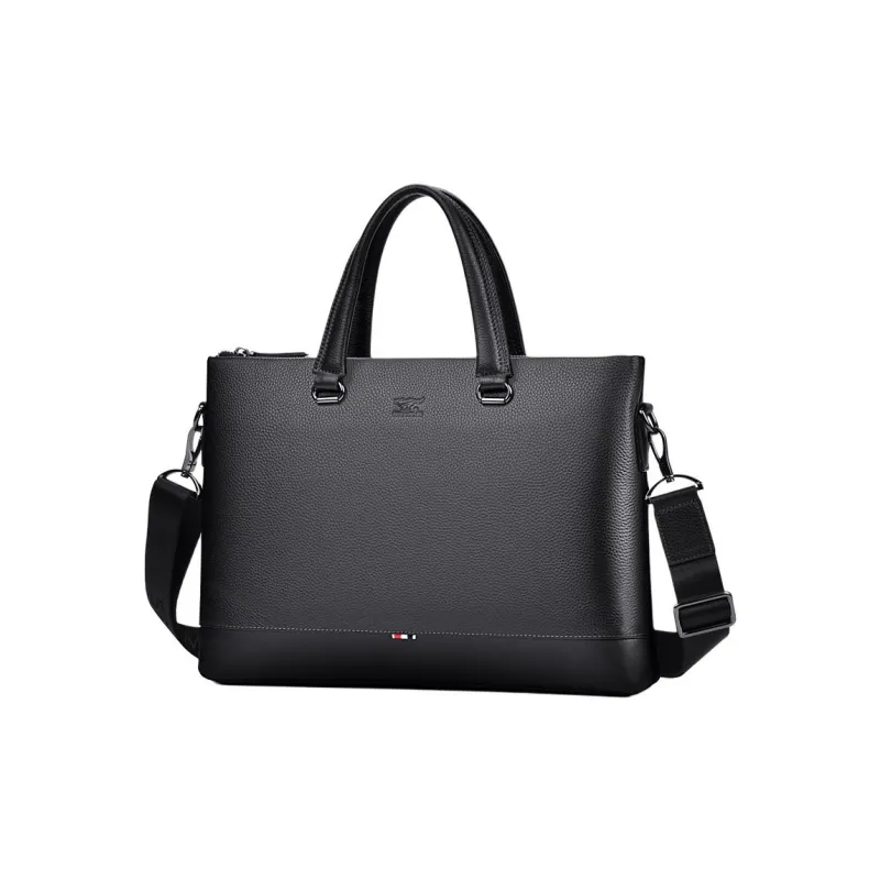 SEPTWOLVES Cow Leather Briefcase Regular Men's Black-1