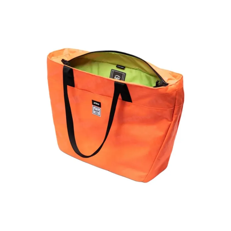 Herschel Prince Collaboration Recycled Main Body Fabric Tote Bag Shopping Bag Shoulder Bag Handbag Unisex Neon Orange-2