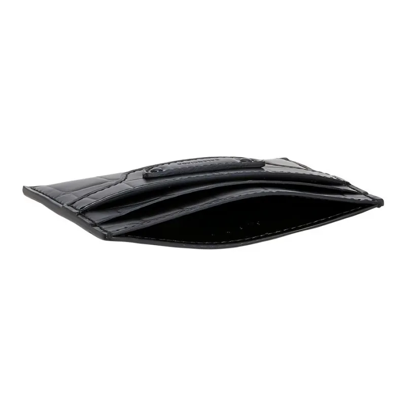 Balenciaga Neo Classic Cow Leather Card Clip Card Holder Women's Black-3