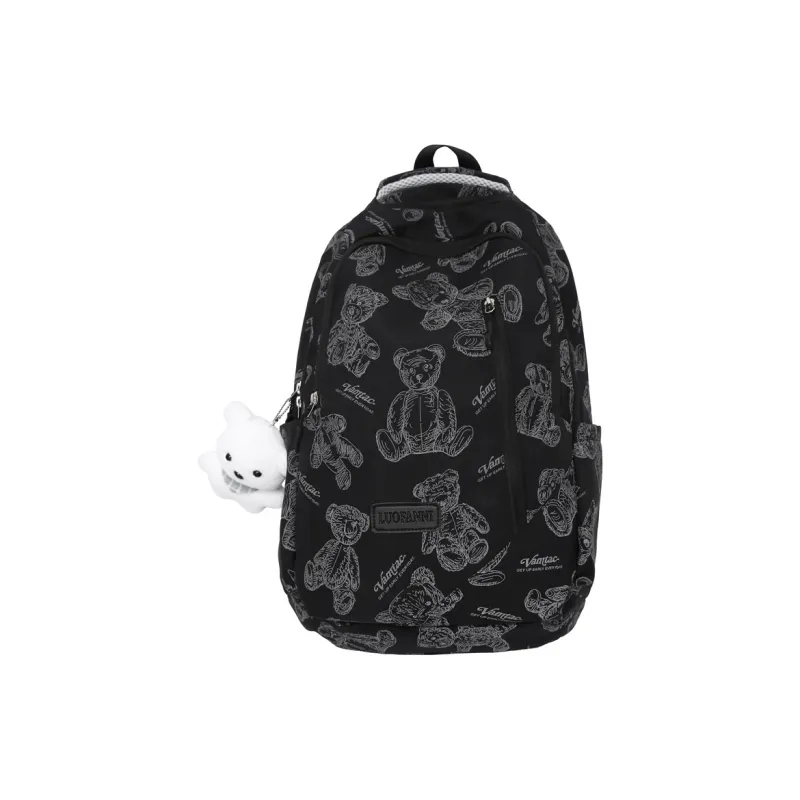 Venerable Brahma Nylon Backpack Large Size Women's Black/Ecru/Gray/Purple/Green-0