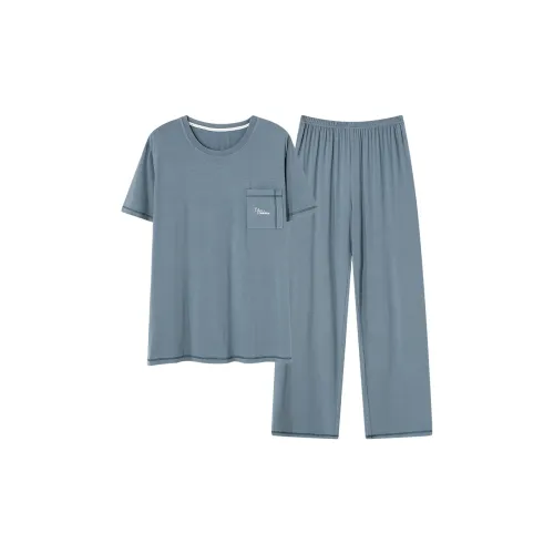 MADALLO Pajama Set Men's Blue Gray