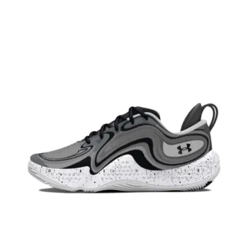 Under Armour UA Spawn 6 Anti Slip Wear Resistant Low Top Basketball Shoes Unisex Black Gray Color