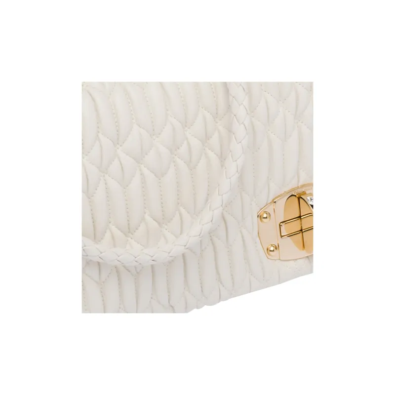 MIU MIU Sheepskin Shoulder Bag Baguette Bag Shoulder Bag Women's White-3