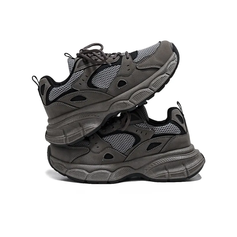 HUANQIU Durable Breathable Low Top Chunky Sneakers Women's Taupe-3
