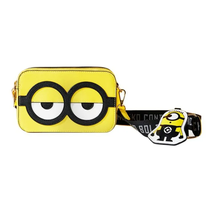 MINIONS PU Leather Flat Small Square Bag Shoulder Bag Unisex-2