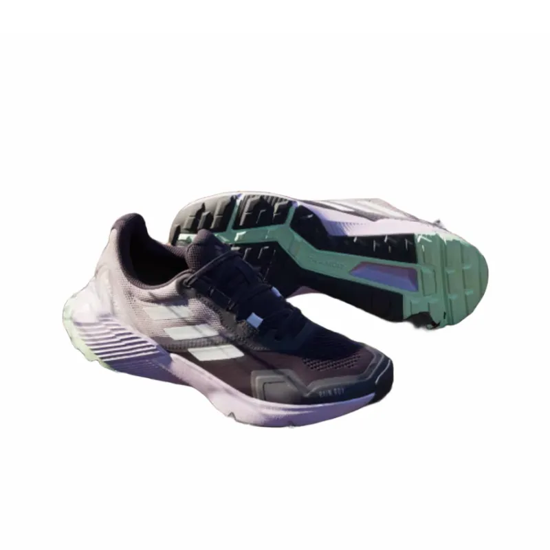 Adidas Terre Slip Resistant, Abrasion Resistant Cushioning Low Top Trail Running Shoes Women's Black Purple-6