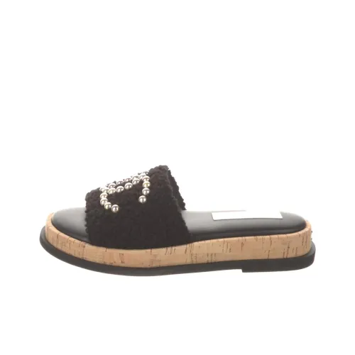 CHANEL Slide Slippers Women's Black