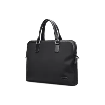 POLO Fabric Synthetic Leather Shoulder Bag Men's Handbag Briefcase Large Size Men's Black