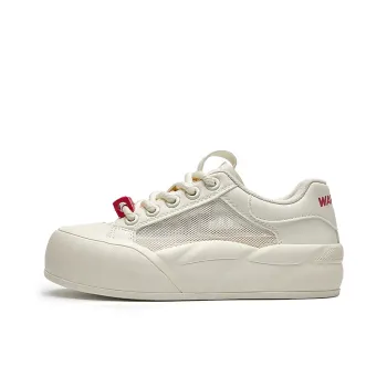 Warrior Candy Cube Series Wear-Resistant Breathable Height Increasing Low-Top Skateboard Shoes Women's Beige
