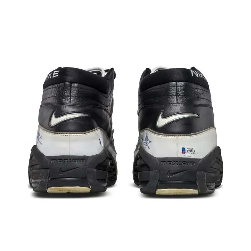 Nike Air Team Super Ma Cushioning Anti-Slip And Wear-Resistant Mid-Top Basketball Shoes Men's Black-4