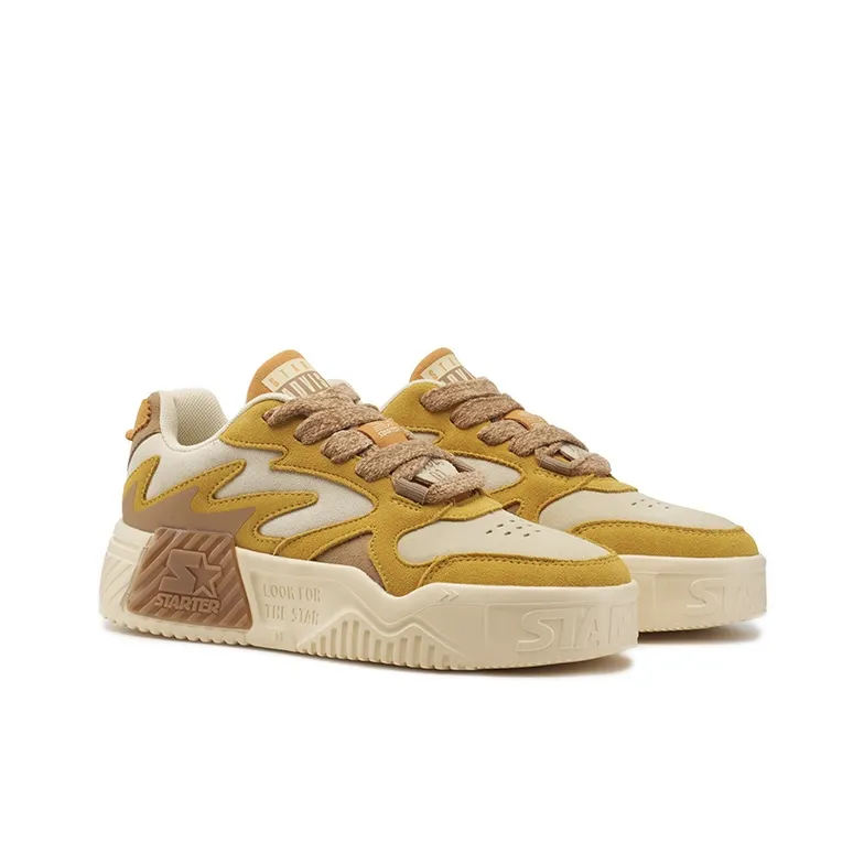 STARTER Vol Series Slip-Resistant Low-Top Skateboard Shoes Women's Mustard Yellow-2