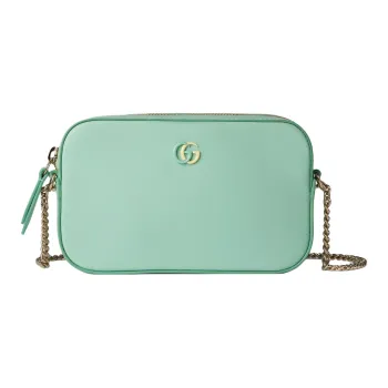GUCCI GG Marmont Leather Crossbody Bag, Shoulder Bag Extra Mini Women's Light Green