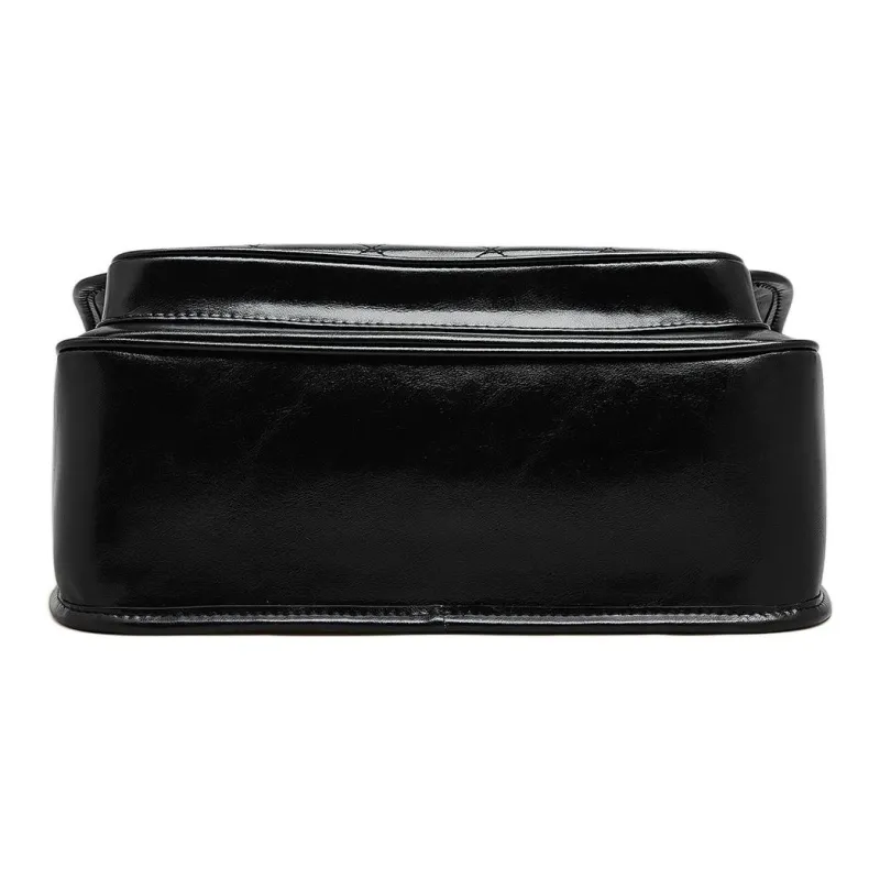Marino Orlandi Synthetic Leather With Cow Leather Small Square Bag Shoulder Bag Women's Black/White-5