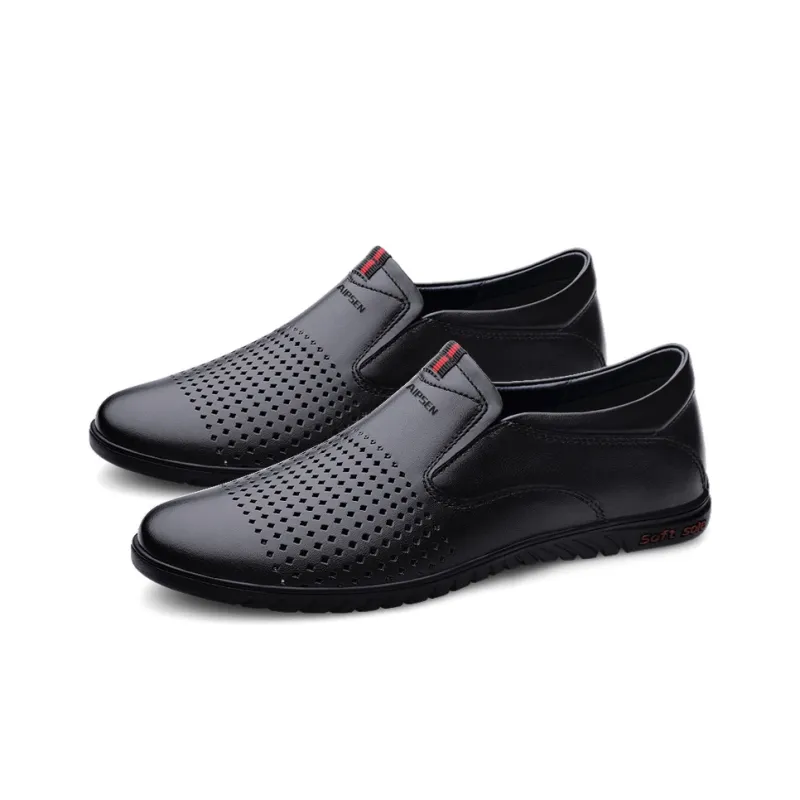 AIPSEN Beanie Shoes Men's Black Cut Out-2