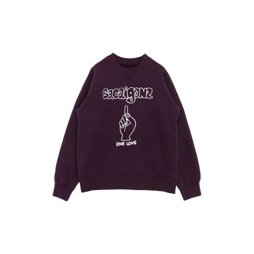 Sacai Sweatshirts Unisex Purple