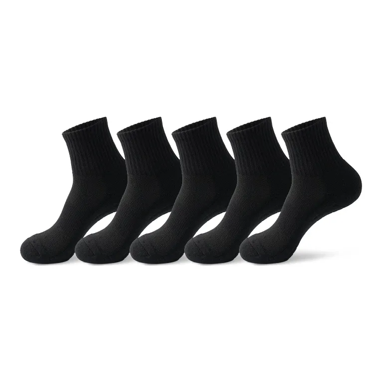 Primeet Mid Calf Socks Men's 5 Pack White-9