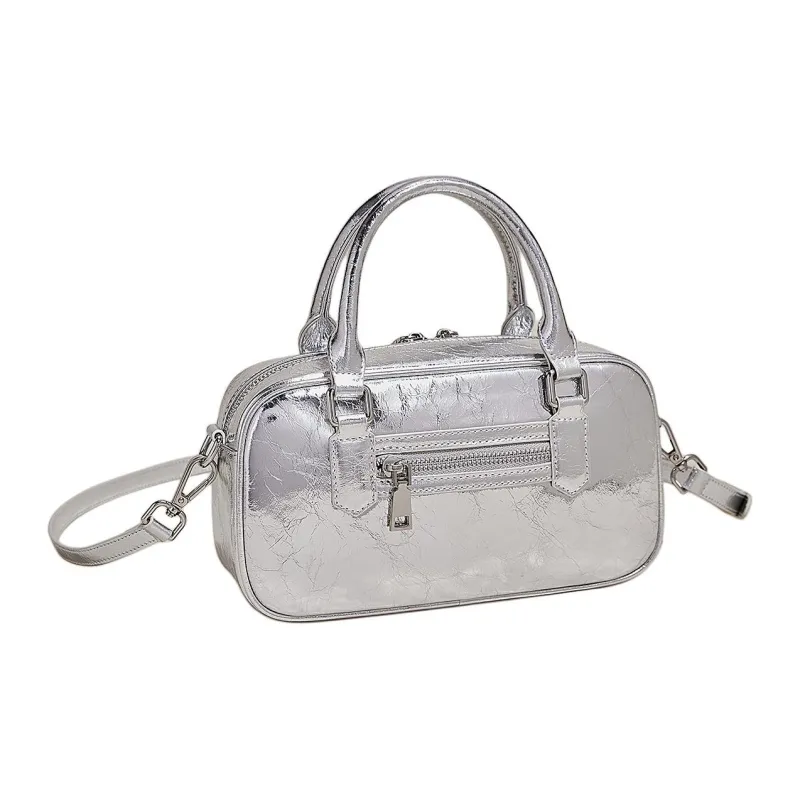 Marino Orlandi Cow Leather Handbag Regular Women's Black/Silver-9