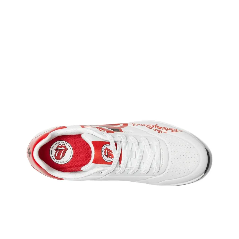 Skechers Uno ROLLING STONES Cushioning Wear Resistant Low Top Casual Shoes Women's White Red-2