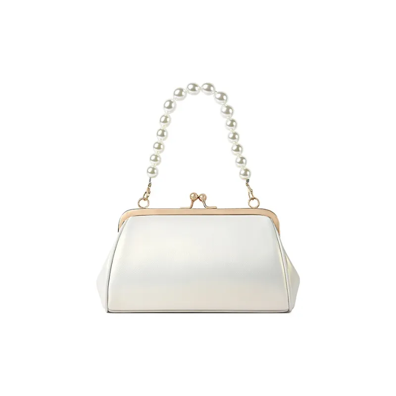 TUCANO Split Cow Leather Handbag, Shoulder Bag, Crossbody Bag Regular Women's Milkshake White-2