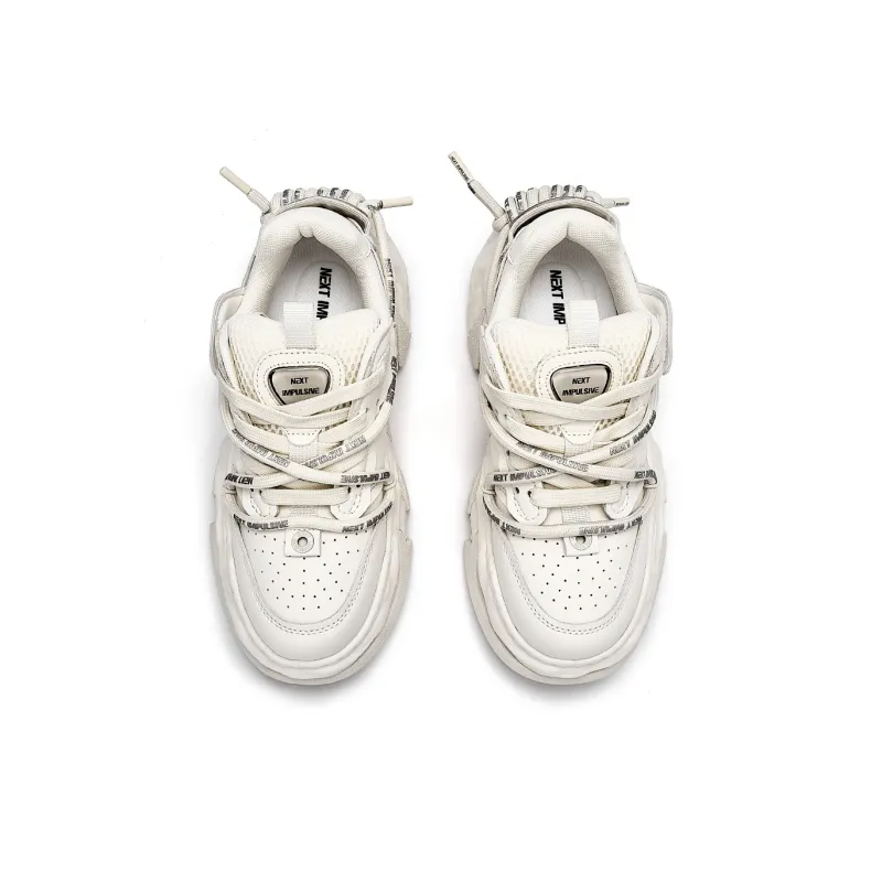 NEXT IMPULSIVE Dissolve Collection Low Top Stylish Skateboarding Shoes Unisex White-3