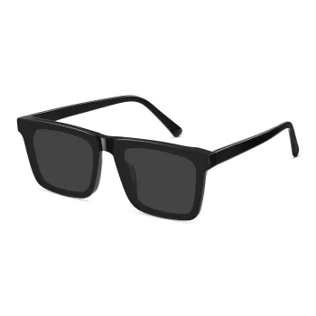 TXX Plate Frame Square Sunglasses Unisex Black