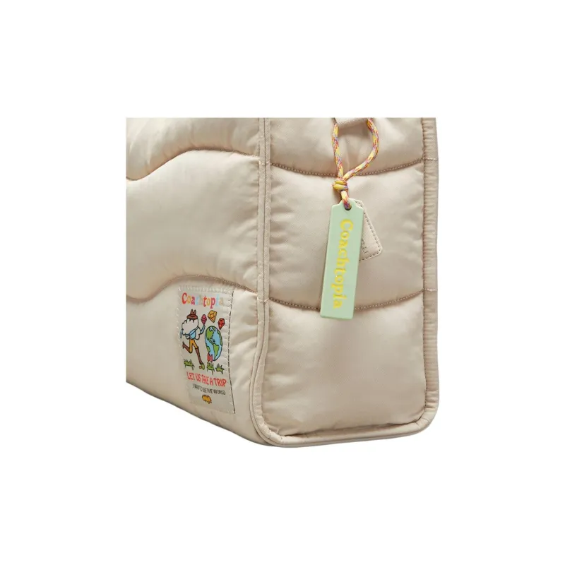 COACH Recycled Polyester Tote Bag, Shopping Bag, Handbag Tubas Unisex Cloud White-5