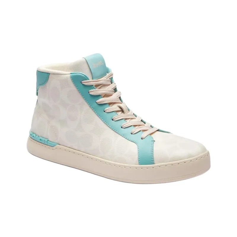 COACH Clip High-Top Skateboard Shoes Men's Gray-2