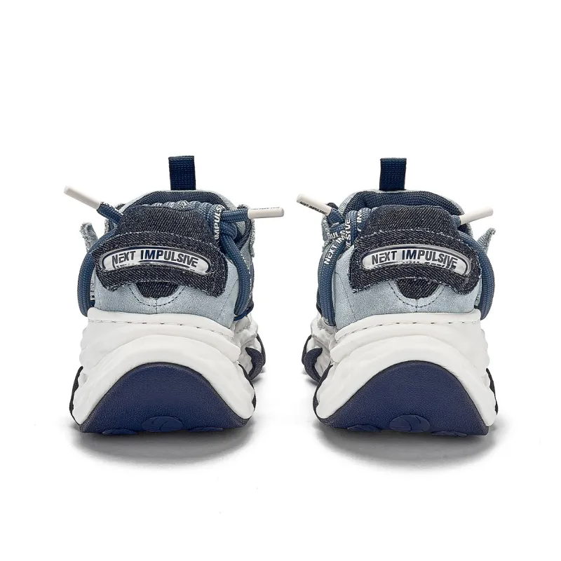NEXT IMPULSIVE Dissolving Collection Low Top Stylish Skateboarding Shoes Unisex Denim Blue-4