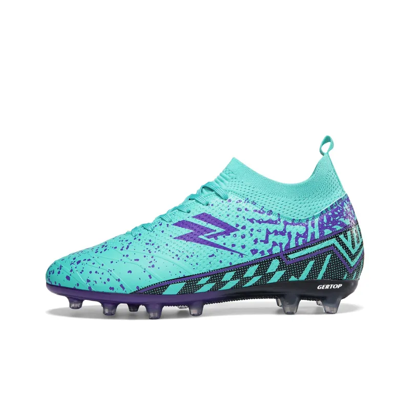 GERTOP Soccer Shoes Unisex Low Top White Pink, White Gold, Aqua, Black-6