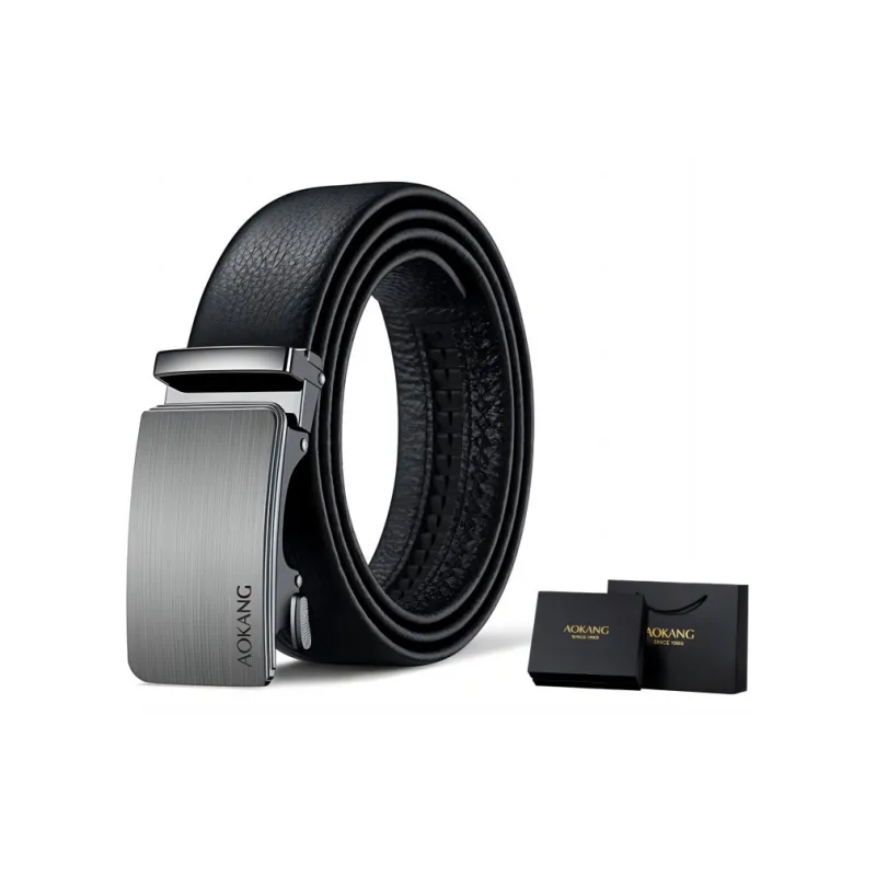 AOKANG Business Commute Casual Belt With Automatic Buckle Leather Belts Men's 3.5cm Width-1